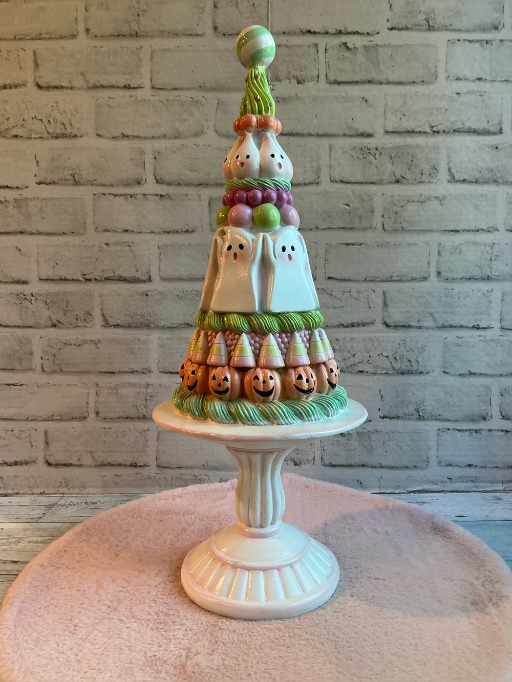 SWEET TREATS 19in halloween treats tower on pedestal